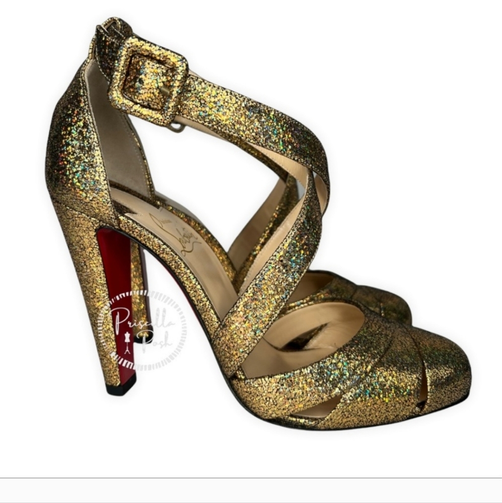 Christian Louboutin Gold Heels - Picture 8 of 14